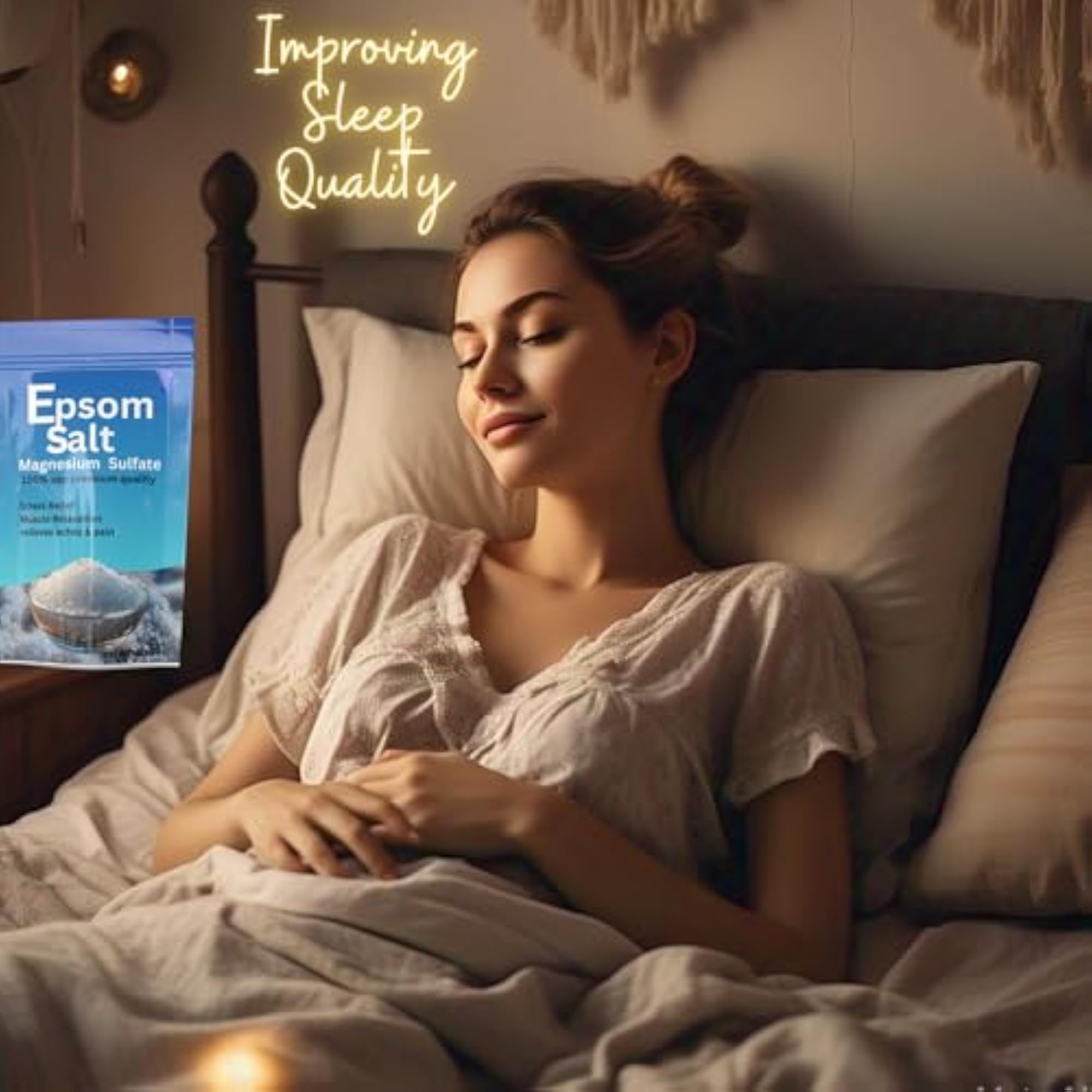 Epsom Bath Salt Crystals for Relaxing Soak, 1kg