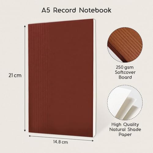 Image of Record Note Book, Copper | A5 - Dotted Grid Pages | 96 Pages - 100GSM Pages with Soft Cover | Ideal for Office, College, School, Journaling, Meeting & More