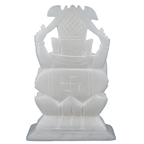 Handmade Religious Home Décor White Marble Lord Ganesha Statue Indian Art 6 Inch #TOP4