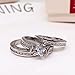 Wensltd 3-in-1 Womens Vintage White Diamond Silver Engagement Wedding Band Ring Set (#9, Silver)