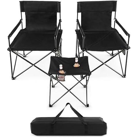 COSTWAY Foldable Camping Chairs and Table Set Cover