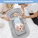 Baby Lounger,Baby Lounger for Newborn,0-24 Months,Foldable Soft Infant Lounger for Home and Travel,Baby Nest Lounger,Newborn Essentials,Multi-Use Portable lounger for Supervised Play&Tummy Time,Grey