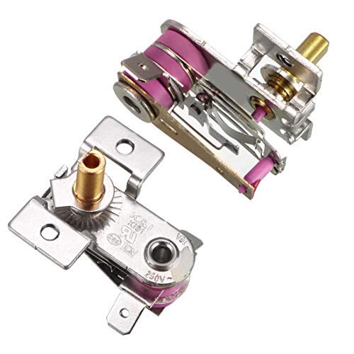 Termostato de horno eléctrico, regulador de temperatura de calefacción de arroz bimetálico, ajustable, 16 A, cierre normal N.C, 2 unidades