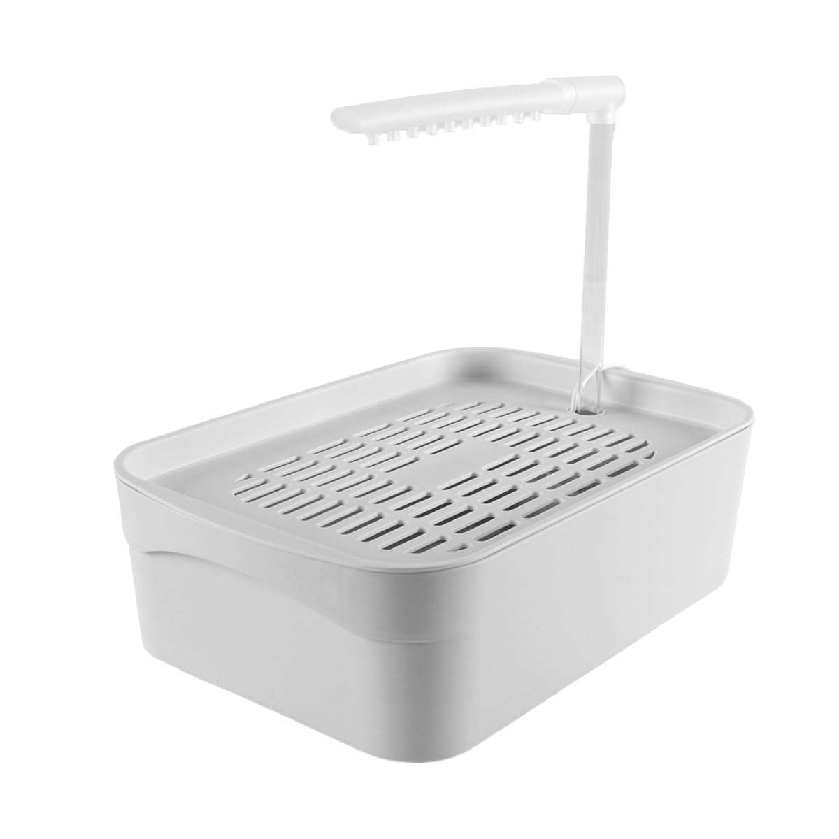 Alide Baignoire pour oiseaux, cycle d'eau automatique avec plusieurs robinets, baignoire douche multifonction pour perroquets, baignoire douche électrique USB pour oiseaux, blanche