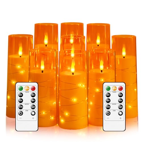 Bougies LED vacillantes à minuteur et chaîne d'étoiles pour décoration