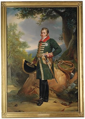 Pintura mural en lienzo de Charles Ferdinand para dar un toque clásico al dormitorio
