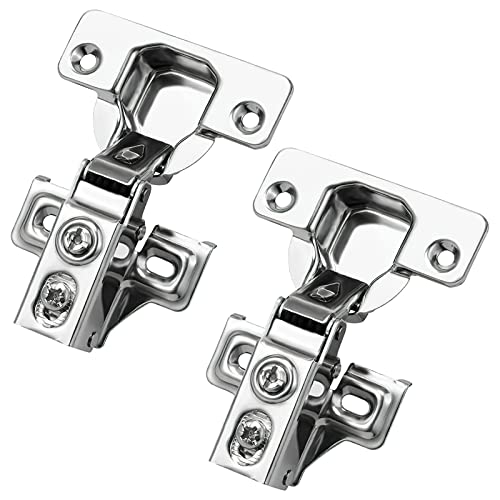 Welan 2 Stück Scharniere Scharnier, Edelstahl Scharniere, Möbelscharniere, Türscharniere Eckanschlag für Küchenschrank Standardscharnier Cover