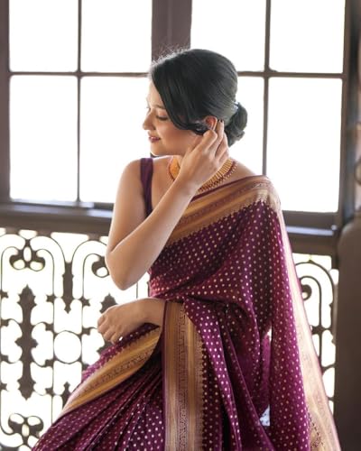 Image of Yashika Women Banarasi Kanjivaram Silk Saree Set with Blouse |saree for Women | Saree | New Sari