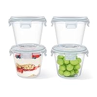 HAUSVIVO Glasbehälter mit Deckel 650ml Frischhaltedosen Rund aus Borosilikatglas – 4er Set Auslaufsicher & BPA-frei – Meal Prep Gläser & Glasschüssel, Suppenbehälter – Mikrowellen- & Spülmaschinenfest
