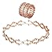 Generic Verstellbarer Wechsel-einziehbarer Ring zu Armband-Armbändern Armband Männer Perlen (Rose Gold, One Size)