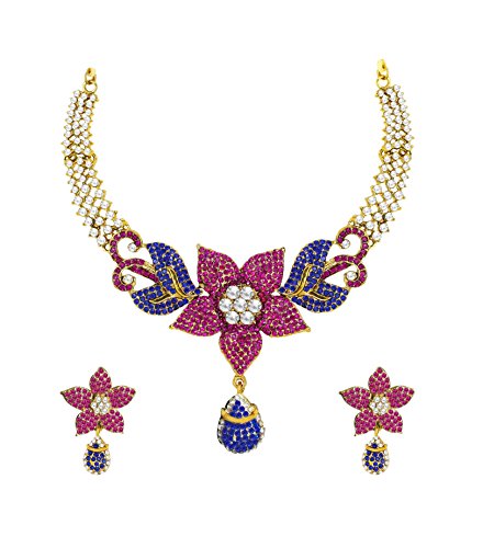 Zaveri Pearls Flower Shape Necklace Set For Women - ZPAM10