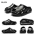 Ceroiress Sports Sandals Wide Athletic Clogs,EVA Odor-resistant with 5cm Elevation Slides, Breathable Open Toe Mules, Outdoor, Camping(Black, Adult, Men, 9.5, Numeric, US Footwear Size System, Medium)