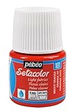 Pebeo Setacolor Fabric Paint 45ML Bottles , Light Fabrics Colour Range (Vivid Orange)