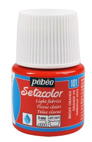 Pebeo Setacolor Fabric Paint 45ML Bottles , Light Fabrics Colour Range (Vivid Orange)