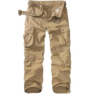 Men’s BDU Casual Military Pants, Tactical Wild Army Combat ACU Rip Stop Camo Cargo Work Pants Trousers with 8 Pockets