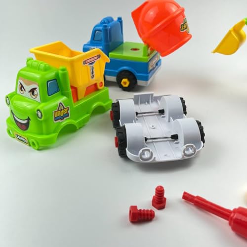 kit 3 Caminhão Monta Desmonta Brinquedo Infantil Ferramentas