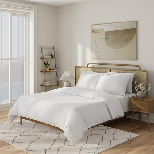 Image of QuickZip Percale Pillowcase Standard /Queen Size (20 inch X 32 inch), Set of 2, 100% Cotton Pillow Covers with Envelope Closure,