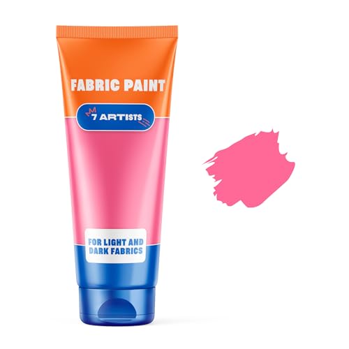 Pink Fabric Paint 2 fl. oz Tube – Permanent Fabric Paint Pink for Clothes | Textile Clothing Paints for Cotton and Synthethic Fabrics, Furniture Upholstery, Shoes, Sneakers, T-Shirt, Tote Bags