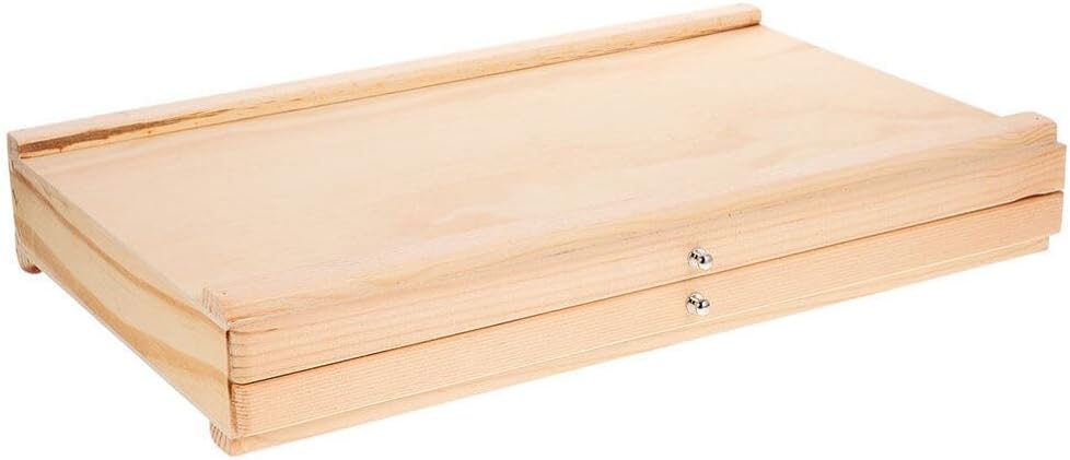 STOBOK Wooden Art Storage Box Organizer for Paint Supplies for Artists and Outdoor Enthusiasts Sleek Design for Home and Classroom Use