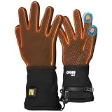 Stealth II Heated Glove Liners - 6 Hours of Heat | Battery and Charger Included | Heat Up and Around Each Finger | Onyx (Small - Medium)