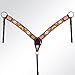 American Darling ADPAF122-BC Western Horse Floral Breast Collor Genuine Leather Tan
