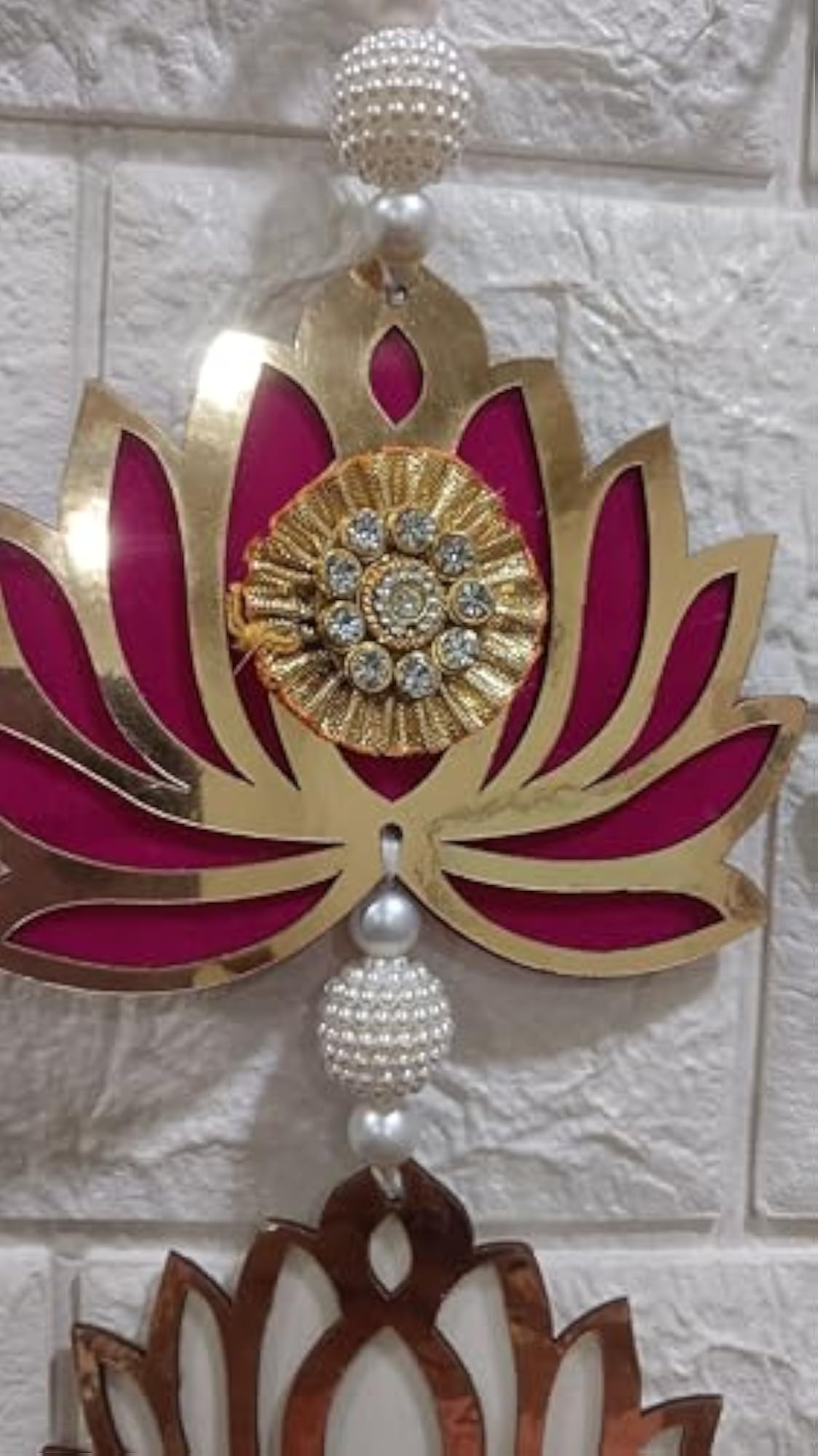 Handmade Wall Decor Cardboard Lotus with Latkan String