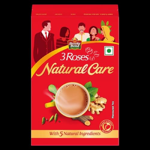 Image of Brooke Bond 3 Roses Natural Care Tea, With 5 Ayurvedic Ingredients, 250 G (Pack of 3)