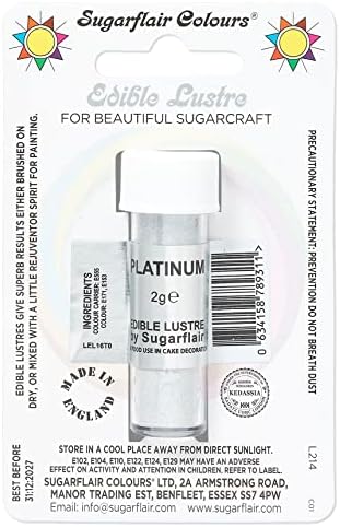 Sugarflair Silver Sparkle Edible Lustre Dust, Add a Lustrous Shine to Cakes or Decorations. Brush On or Add Rejuvenator to Create Eye-Catching Edible Paint, Gives Shine to Your Bakes - 2g