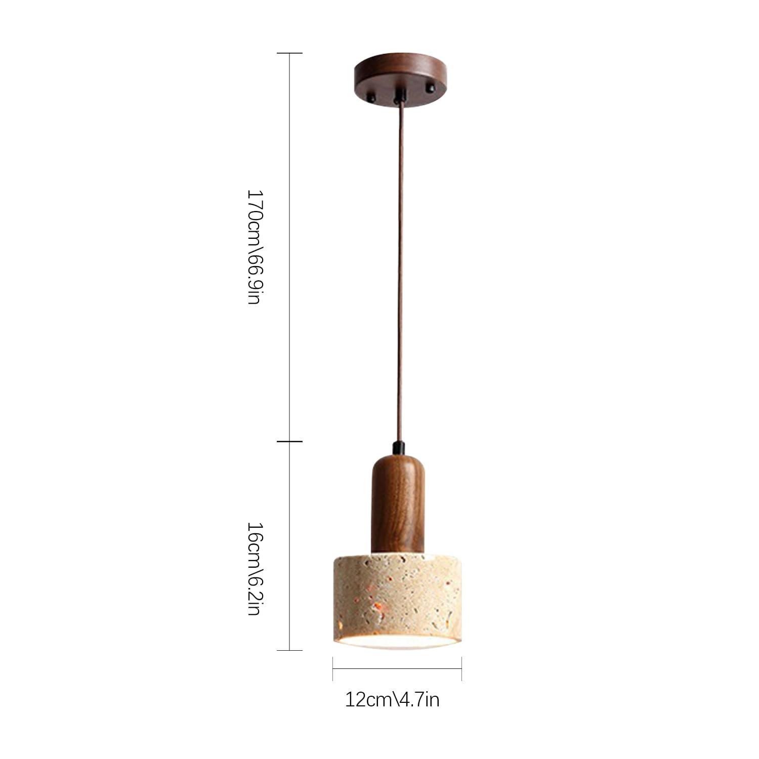 Lámpara Colgante Moderna Lámpara de Techo Colgante de Piedra Natural Lámpara pequeña de Madera Lámpara Colgante nórdica única E27 Iluminación Colgante for Comedor Mesita de Noche Luces de Isla