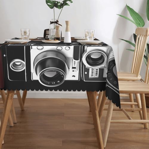 Nappe rectangulaire rétro cool imperméable en tissu lavable pour table 137x183 cm
