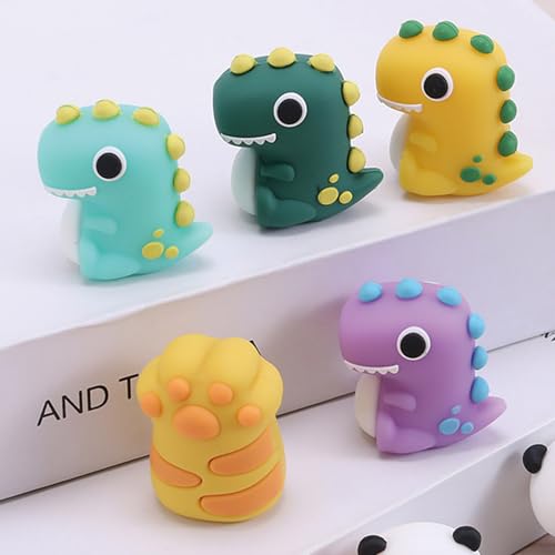 4 Pcs Cute Dinosaur Pencil Sharpener Cartoon Pencil Sharpener Small Manual Pencil Sharpeners Kawaii PVC Sharpeners Stationery School Office Supplies (4Pcs Dinosaur - 2) - Thumbnail 2