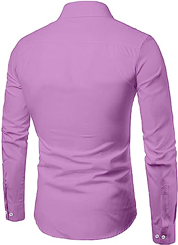 Image of MILDIN Men's Pure Cotton Striped Printed Shirt with Spread Collared Neck Full Sleeve Curved Hemline Button Closure and Regular Fit | Shirt for Man