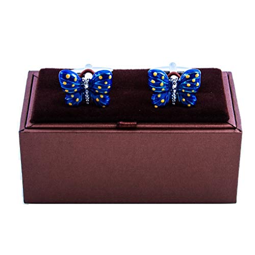 MRCUFF Butterfly Blue Pair Cufflinks in a Presentation Gift Box & Polishing Cloth2