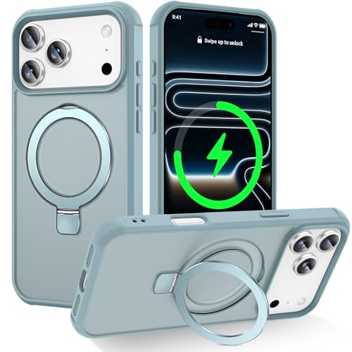 CHAOFEnG Compatible with iPhone 17 Pro Max Case with Stand, Teal Green