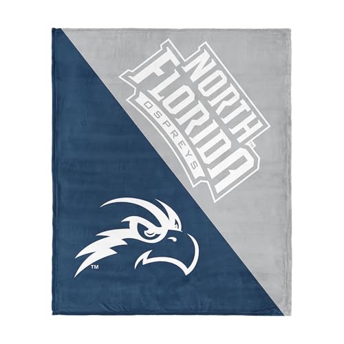 Northwest NCAA North Florida Ospreys Halftone Silk Touch Throw Blanket, Ultra Soft Plush Polyester, Lightweight Warm Decorative Fan Gift, 46 x 60 in