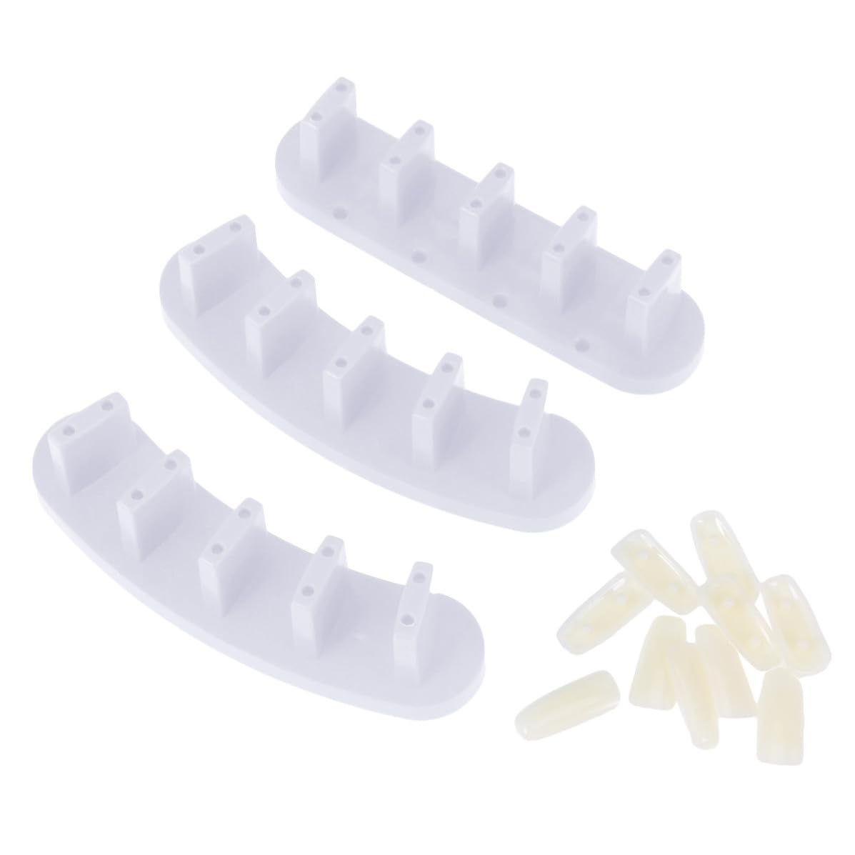 Plastic Nail Tip Holder Manicure Practice Rack 3 Sets for Home Use with Lotus Base Nail Art Display Stand and Professional Salon