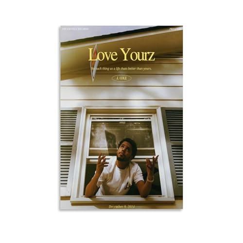 YELLOWV J. Cole - Póster de música Love Yourz para habitación, lienzo estético para decoración de pared, dormitorio, 12 x 18 pulgadas (30 x 45 cm)