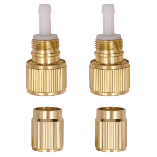 Hoite Lot de 2 connecteurs rapides pour robinet, raccord de tuyau d'arrosage en laiton, kit de réparation extensible pour tuyau d'arrosage