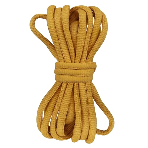 Gendewiner Cordones ovalados de 7 mm de diámetro, zapatos deportivos y zapatos de correr, cordones de repuesto para zapatos de entrenamiento atlético, Zc_ocre amarillo, 120 cm- 2 Pair