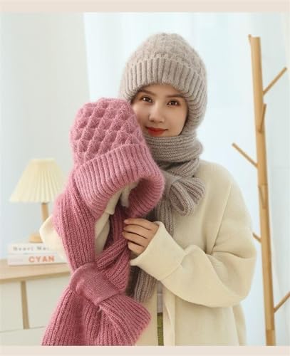 Gorro y bufanda con protección para oídos y hebilla de cierre para invierno 3