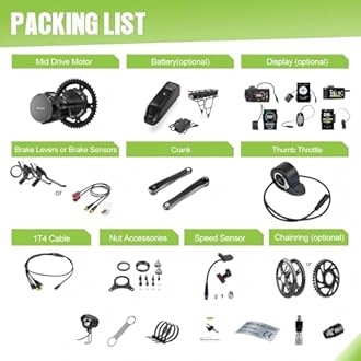 BAFANG 500W 750W 1000W Mid Drive Kit, Upgraded BBS02B HD Ebike Conversion Kit, 8Fun M615 48V/52V Motor with Optional Digital Display & 46T Chainring for 68mm/100mm/120mm