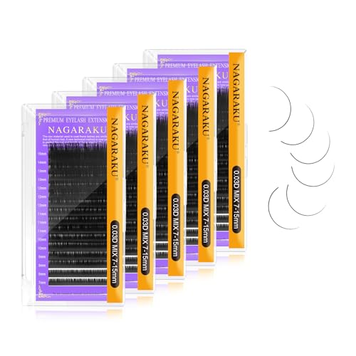 NAGARAKU Classic Individual Lashes 0.03 D 7-15mm Mix 5 Trays Mega Volume