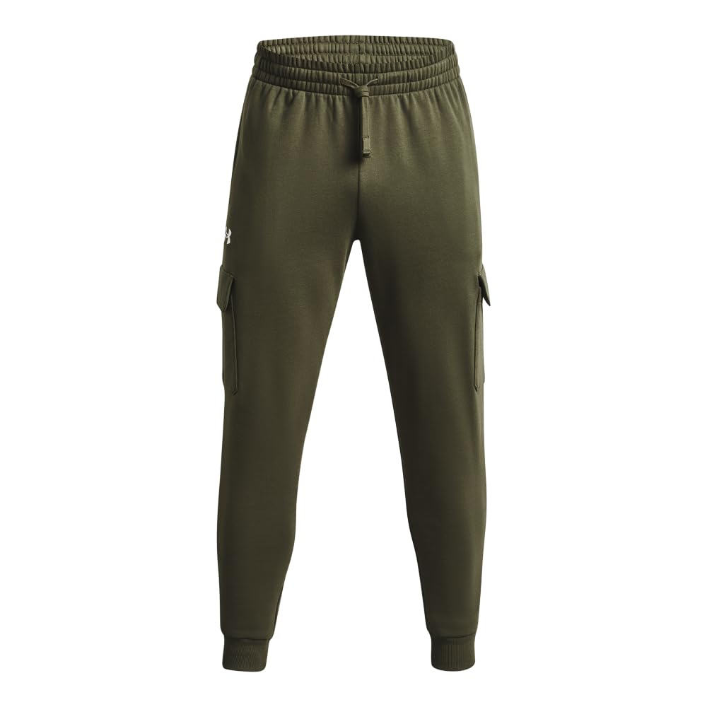 Under Armour Men's Rival Fleece Cargo Jogger Pants, (390) Marine Od Green / / White, 3X-Large Tall