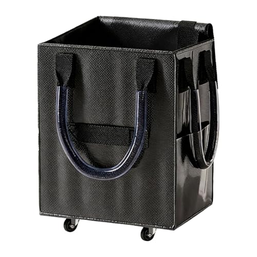 de Compras   Carrito de Ruedas | Plegable con asa Grande para Cargas Pesadas, Camping, Ropa, lavandería, Viajes al Aire Libre, 1 Unidad, Negro, Robusto, móvil