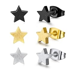 3 Pairs Star Stud Earrings