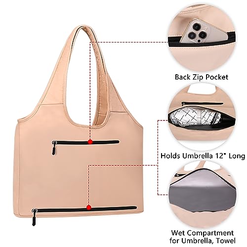 Tote Bag for Women with Wet Umbrella Compartment 13.3” Laptop Sleeve Zipper Shoulder Purse for Work/Shopping/Nursing3