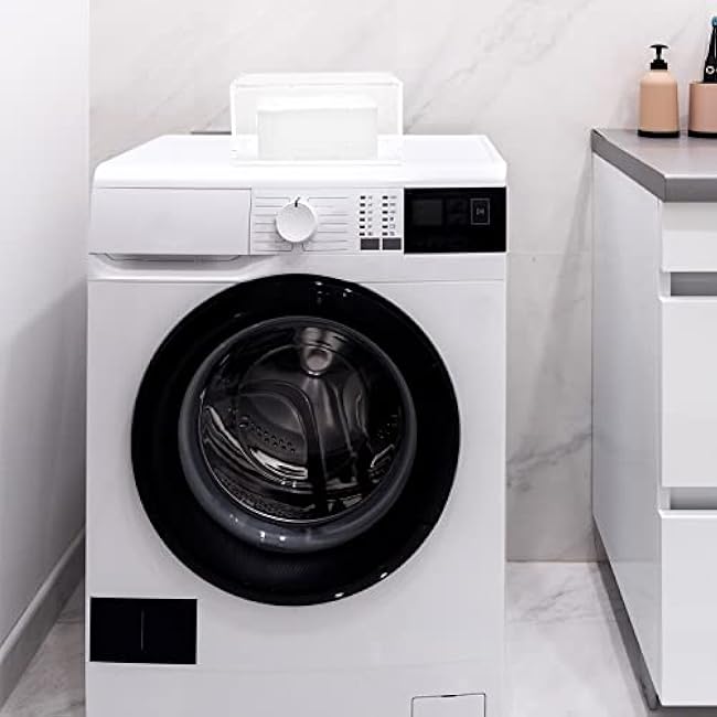 2 Pcs Acrylic Dryer Sheet Holder - Laundry Room Organization Clear Dispenser With Lid - Transparent Fabric Softener Container Box Storage for Home