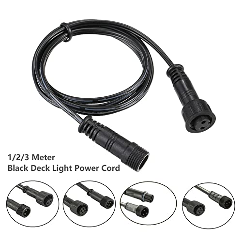 WMLBK Extension Cable for Decking Lights, IP67 Waterproof 1/2/3 Meter Black Garden 2/3/4/5 Pins Extension Cable for Outdoor LED Deck Light Power Cord (4 Pins 3 Meter) - Image 3