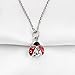 FUSTMW Ladybug Pendant Necklace - Ladybug Charm Jewelry Gift for Women (Silver)