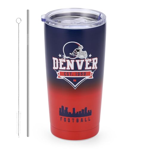 KNKYQRS Football Tumblers 20oz Car Cups Sports Travel Coffee Mug, Stainless Steel, Insulated,Classic Collection Gifts for Men Women Fans